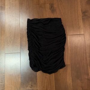 Babaton Black Ruched Pencil Skirt